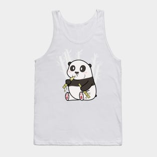 Cute Chubby Panda Eating Bamboo Drawing Tank Top